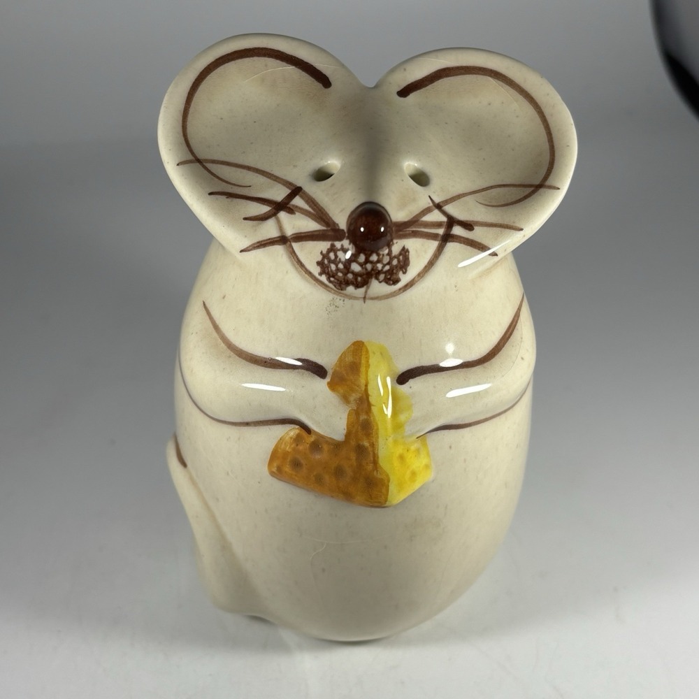 Vtg Ceramic Mouse Cheese Parmesan Shaker N.S. Gustin Kitschy Kitchen Decor‎